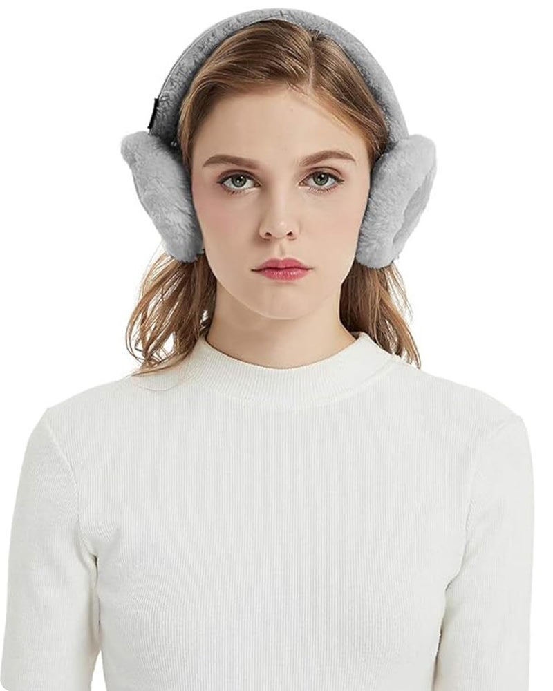 Aurya Ear Muffs - Classic Unisex Ear Warmer Winter Outdoor Earmuffs for Women (Standard, Gray) - Image 4